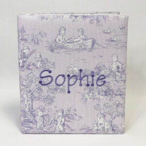 Large-Baby-Photo-Album-AR11-BG-Lilac-Toile-Thread-Fun-Font-Lilac-Thread