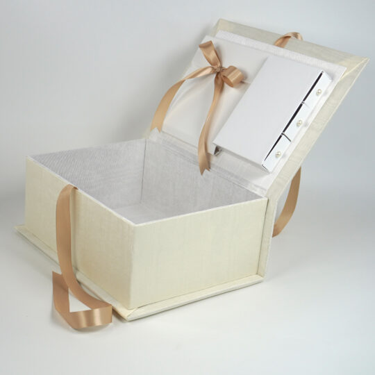 Moiré Medium Baby Keepsake Box with Cross