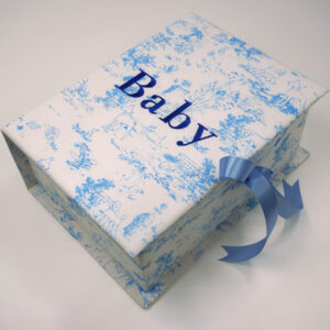 Heirloom Hounds Toile Medium Baby Keepsake Box
