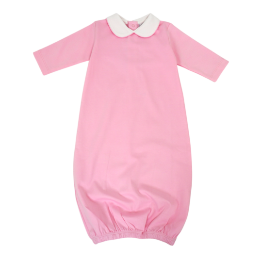 Pink-Baby-Pima Gown-Color-Piped-Collar-BGCRPPC