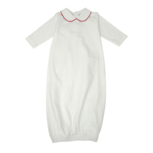 White-Baby-Pima-Gown-Red-Color-Piped-Collar-BGWHPPC