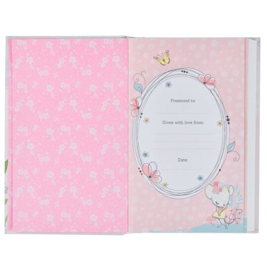 Blush Pink Hardcover Keepsake Bible for Girls-BNLT04_4--open