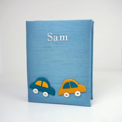 Medium Hardbound Photo Album Multicolored Cars on Shantung