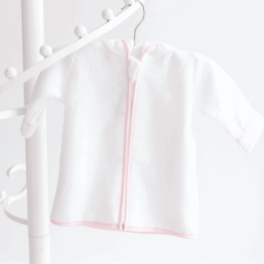 Baby-Bathrobe–White-with-Pink-Dots-BBR-PD-Front